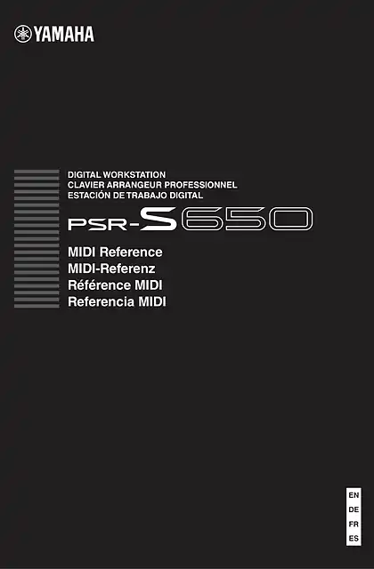 yamaha雅马哈PSR-S650 MIDI Reference